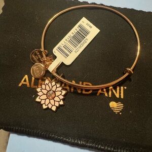 Alex and Ani Water Lilly Charm Bangle